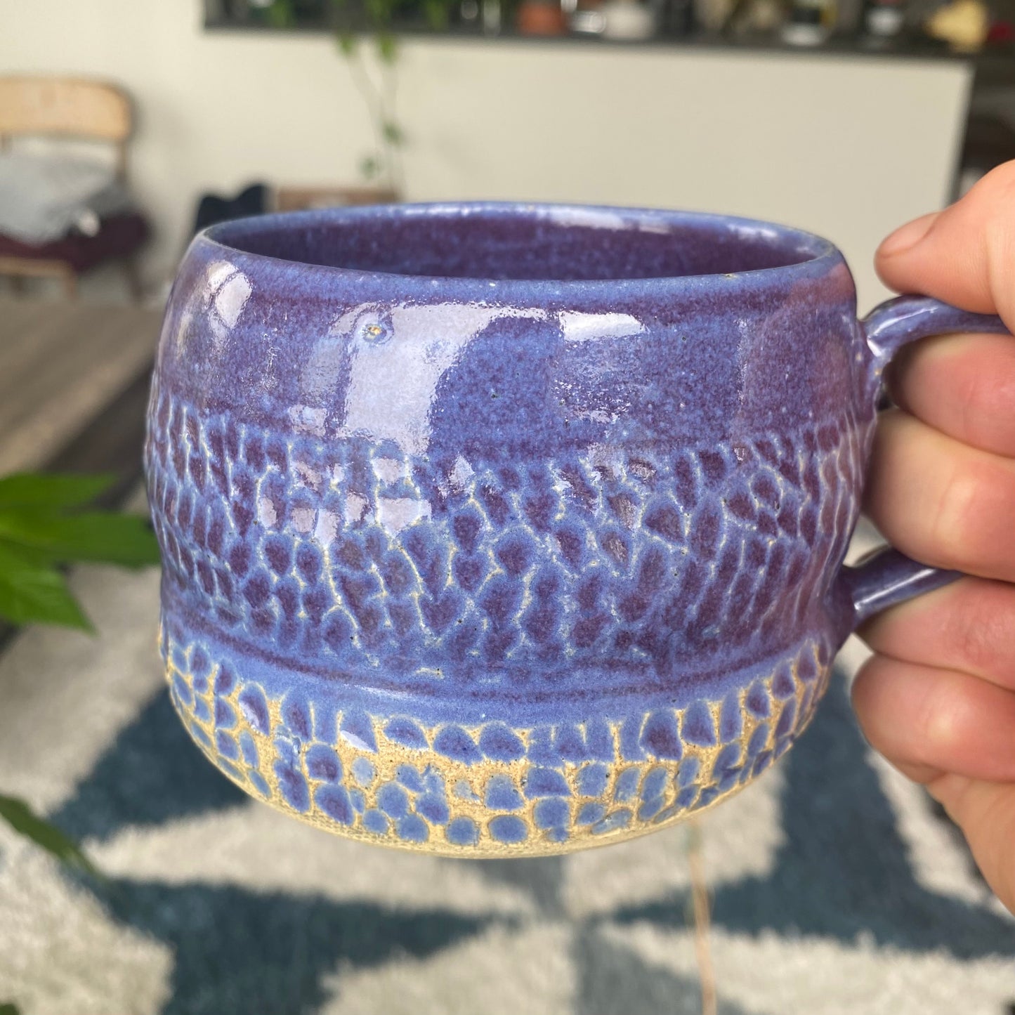Purple Carved Mug